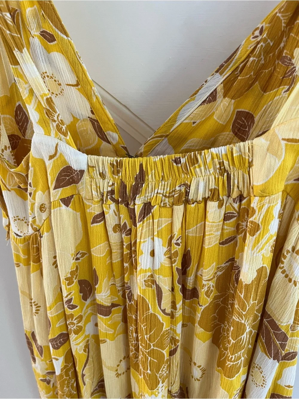 Abercrombie Yellow Floral Maxi Dress SMALL TALL